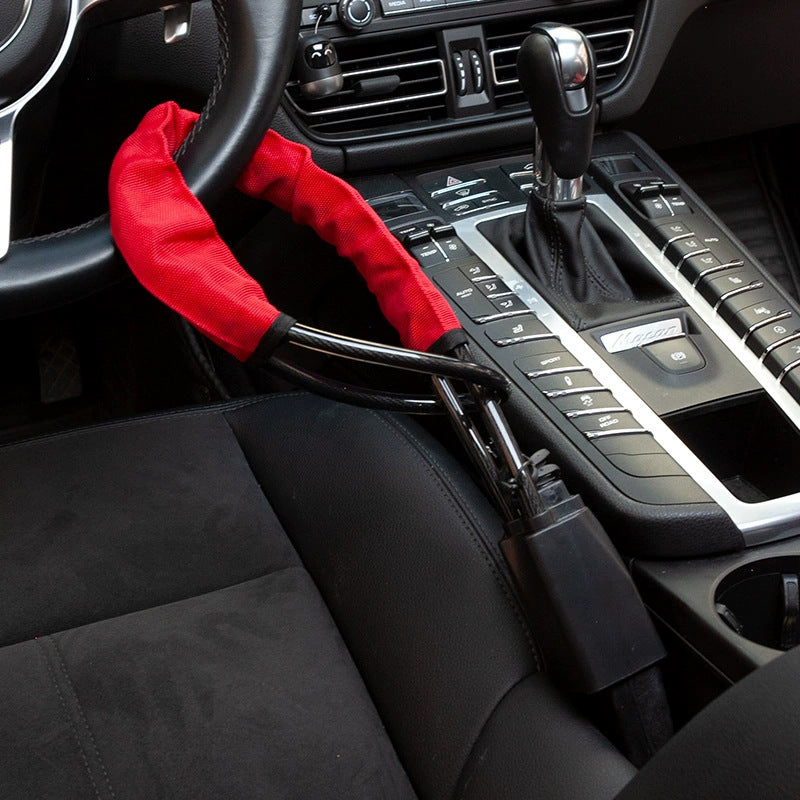 Universal Car Steering Wheel Lock with Steel Cable