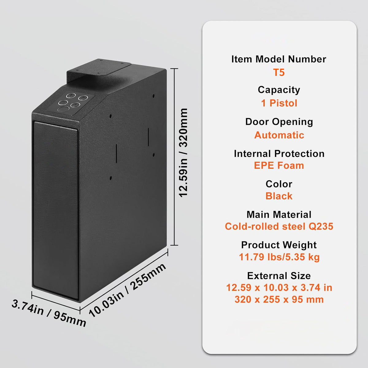 Blue Light Silent Fingerprint Password Key Box