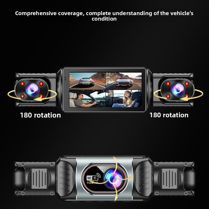 4-Lens Dash Cam with 1080P Recording and Parking Monitor