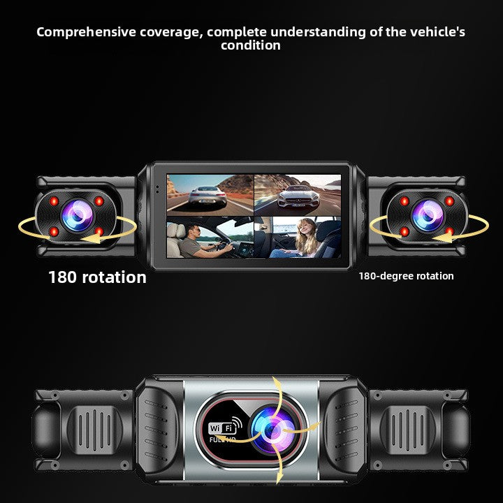 4-Lens Dash Cam with 1080P Recording and Parking Monitor