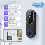 Video Doorbell Camera with Voice Intercom, Monitoring, Wifi, Hd Night Vision, Smart Doorbell, Electronic Peephole