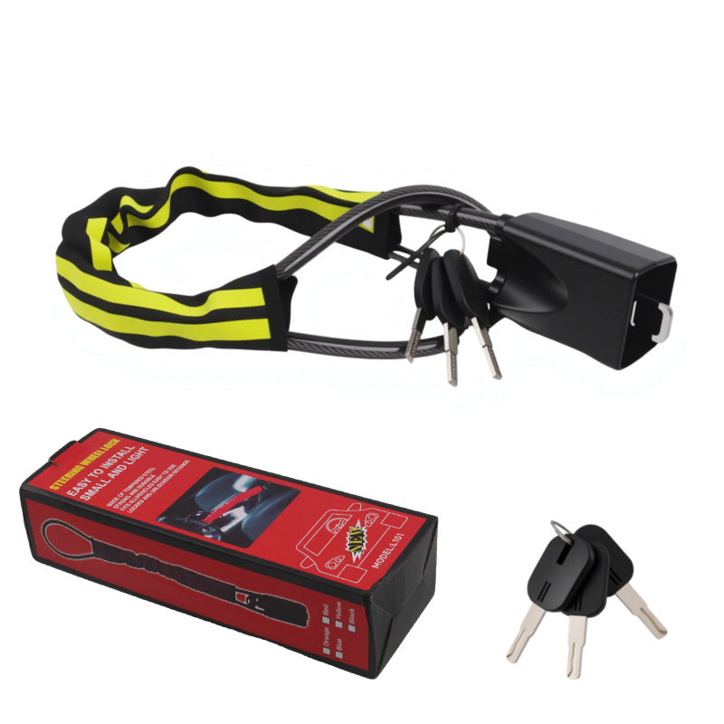 Universal Car Steering Wheel Lock with Steel Cable